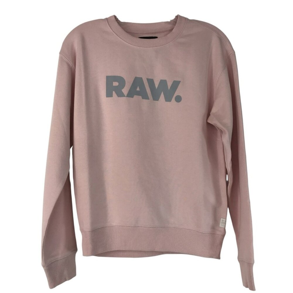 G Star Raw Sweatshirt Womens Size XS Pink Long Sleeve Crew Neck